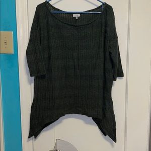 Forest green high low sweater